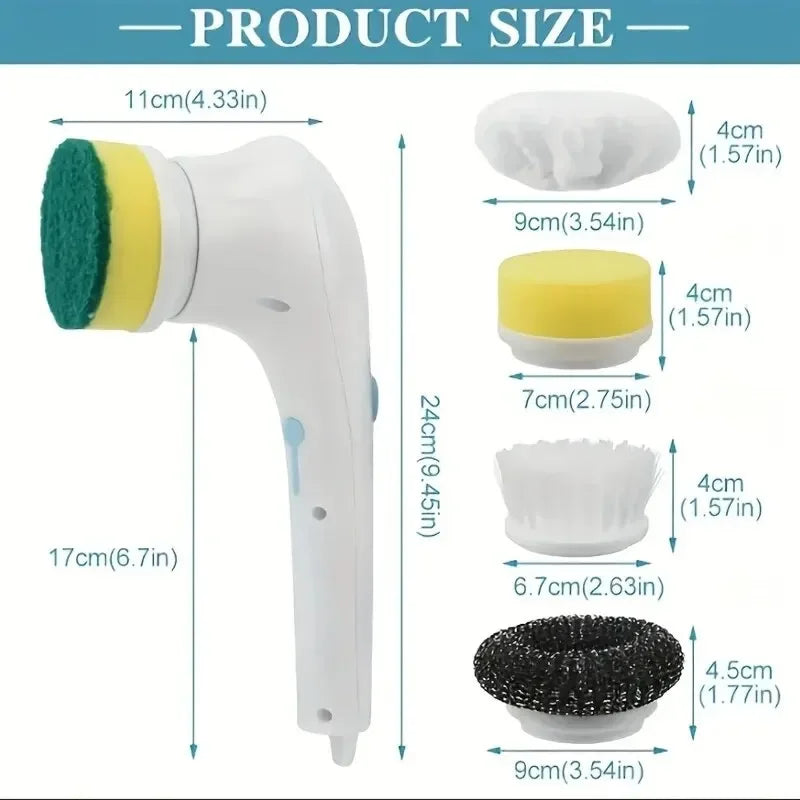 PowerSpin™ 5-in-1 Electric Cleaning Brush – Deep Clean Your Bathroom & Kitchen with Ease!