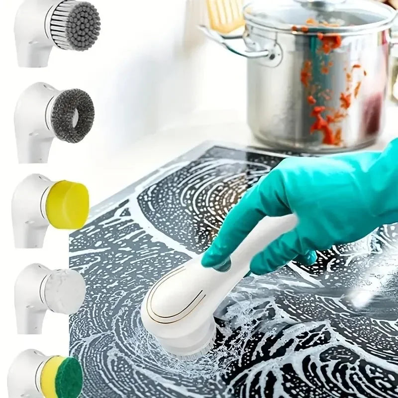PowerSpin™ 5-in-1 Electric Cleaning Brush – Deep Clean Your Bathroom & Kitchen with Ease!