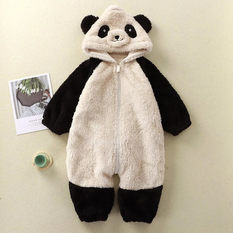 Cute Panda Winter Romper β Fleece Jumpsuit for Babies, Boys & Girls