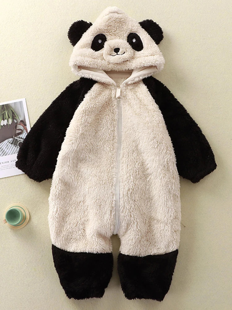 Cute Panda Winter Romper β Fleece Jumpsuit for Babies, Boys & Girls