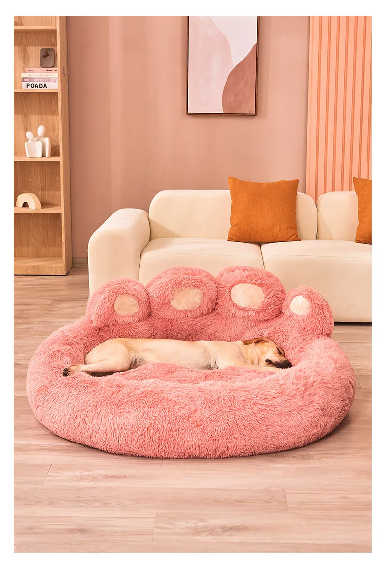 Fluffy Dog Bed for Small & Large Pets – Cozy Sofa-Style Kennel Mat for Dogs & Cats with Soft Blanket Comfort