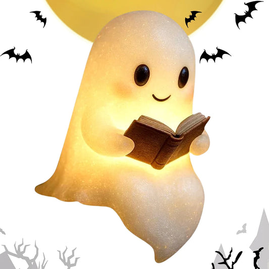 Cute Ghost Reading Lamp – Halloween Night Light for Book Lovers & Cozy Reading Vibes