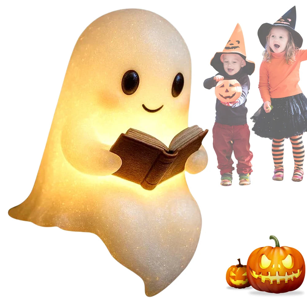 Cute Ghost Reading Lamp – Halloween Night Light for Book Lovers & Cozy Reading Vibes