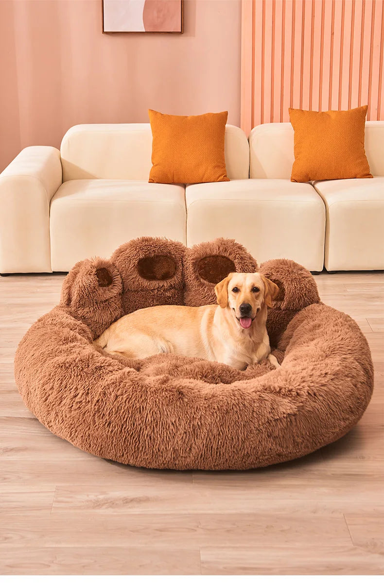 Fluffy Dog Bed for Small & Large Pets – Cozy Sofa-Style Kennel Mat for Dogs & Cats with Soft Blanket Comfort