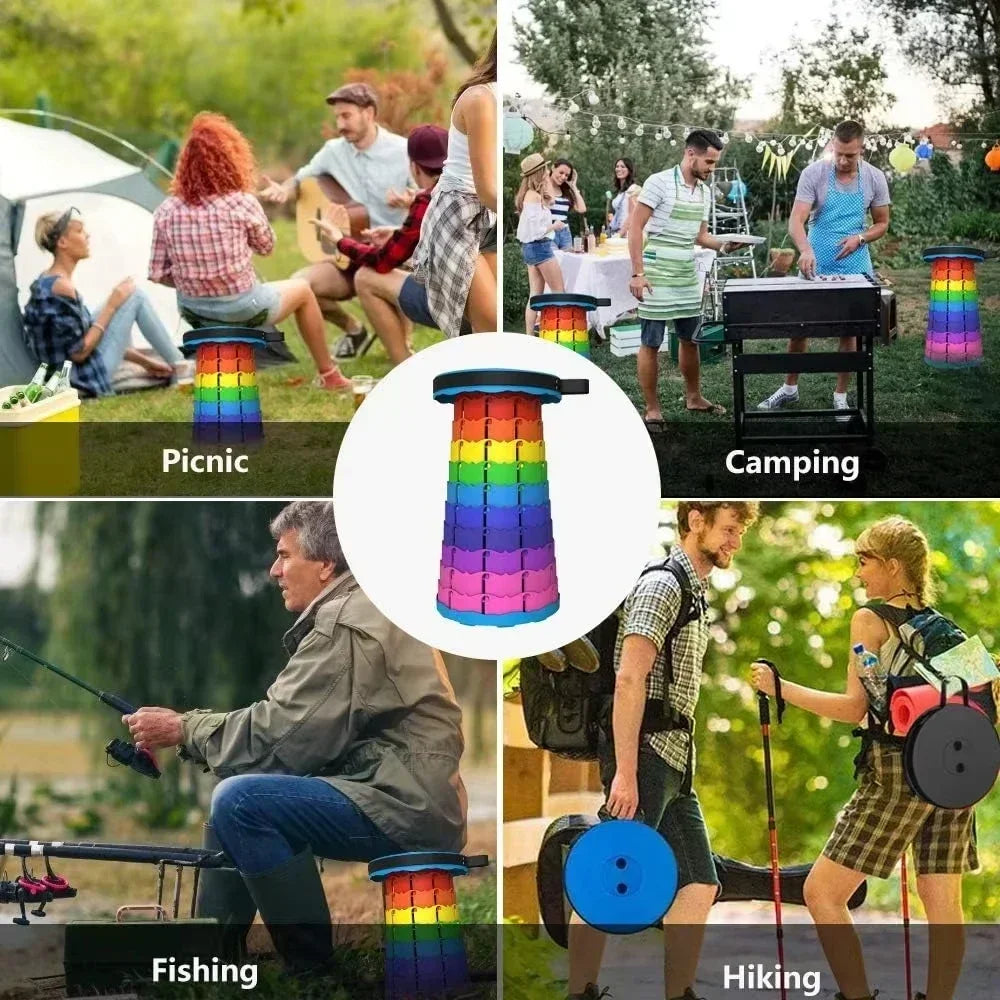 🪑 Sit Anywhere, Anytime! Compact Folding Telescopic Chair for Outdoor Adventures | Adjustable, Lightweight & Travel-Friendly