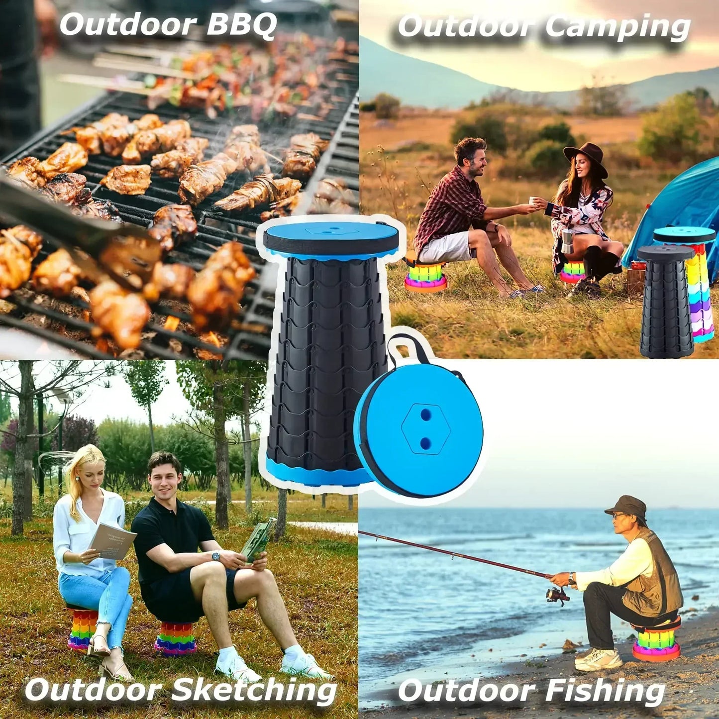 🪑 Sit Anywhere, Anytime! Compact Folding Telescopic Chair for Outdoor Adventures | Adjustable, Lightweight & Travel-Friendly