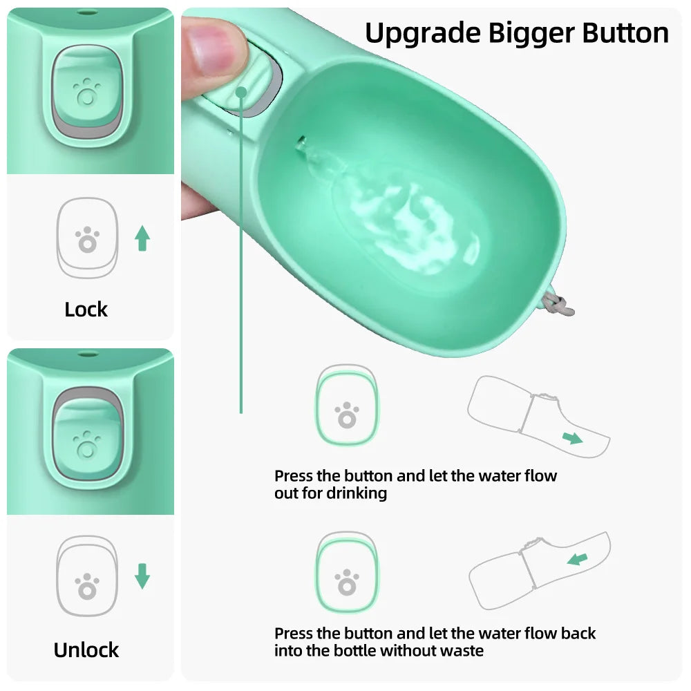 Portable Dog Water Bottle for Travel – Leak-Proof Pet Water Dispenser for Walks, Hiking & Outdoor Use