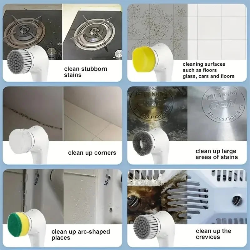 PowerSpin™ 5-in-1 Electric Cleaning Brush – Deep Clean Your Bathroom & Kitchen with Ease!